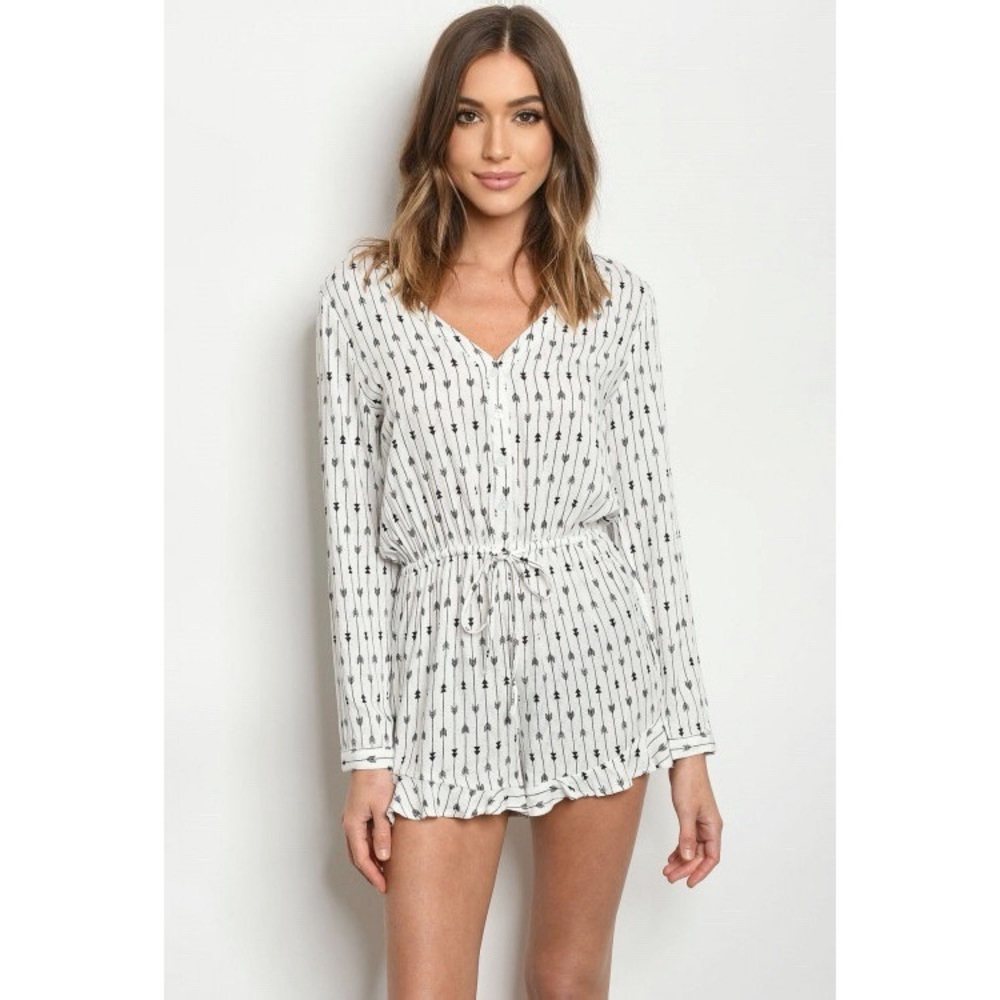 White boho arrow romper